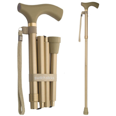 Switch Sticks Folding Walking Stick, Gold - 502-2000-0002