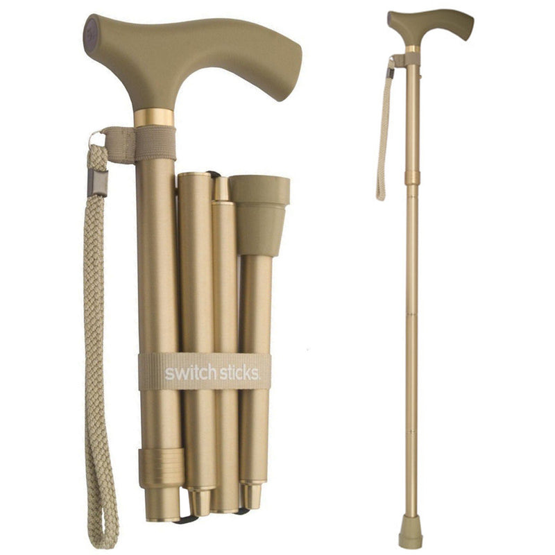 Switch Sticks Folding Walking Stick, Gold - 502-2000-0002
