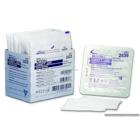 Antimicrobial Gauze Sponge Curity™ AMD™ Gauze 12-Ply 4 X 4 Inch Square Sterile - 2533