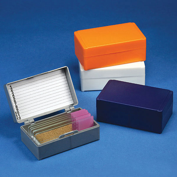 Globe Scientific Slide Box for 12 Slides, Cork Lined
