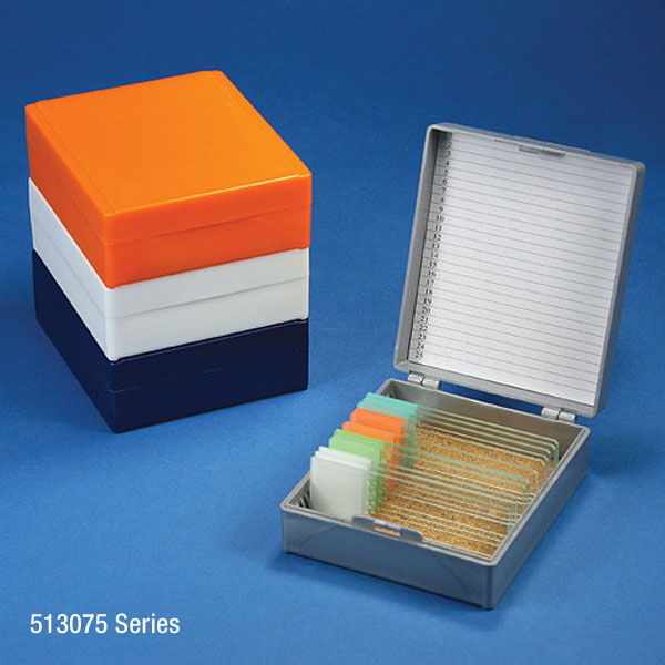 Globe Scientific Slide Box for 25 Slides, Cork Lined