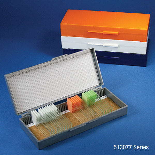 Globe Scientific Slide Box for 50 Slides, Cork Lined