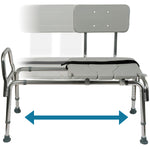 DMI Sliding Transfer Bench Shower Chair with Cut-Out Seat