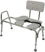 DMI Sliding Transfer Bench Shower Chair with Cut-Out Seat