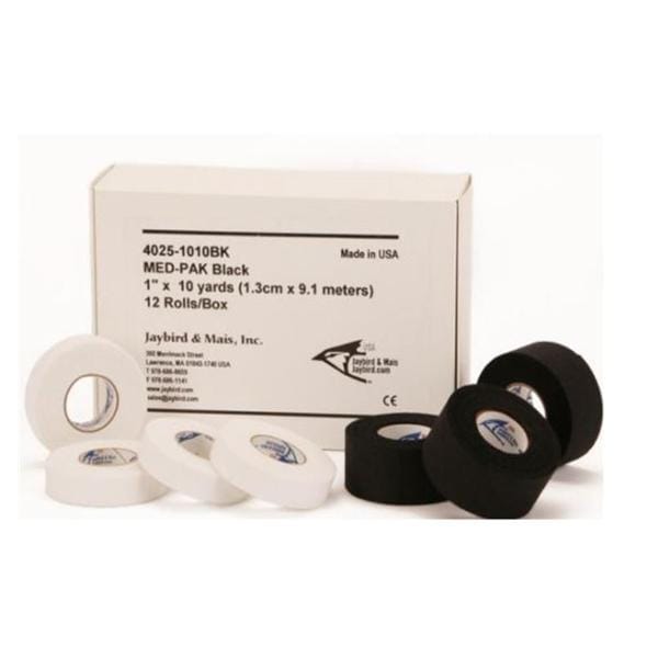 Jaybird & Mais, Inc Tape Med-Pak Cloth 1"x10yd Black 144/Ca - 4025-1010BK