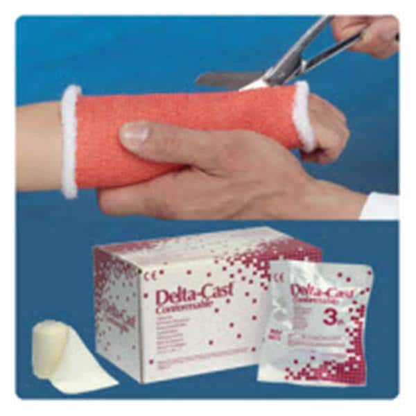 BSN Medical, Inc Tape Delta-Cast Polyester 2"x4yd Roll 3-5 Minute Set Time LF Neon Orange 10Rl/Ca - 6642
