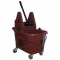 Brown Plastic Mop Bucket and Wringer 8-3/4 gal.