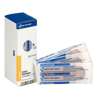 Acme United Corporation Bandage Adhesive Strip Fabric First Aid Only 1x3" Flexible Tan LF 25/Bx - FAE-3001