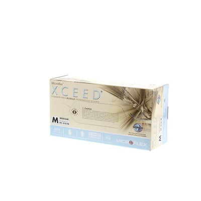 Microflex Inc Gloves Exam Xceed Powder-Free Nitrile Latex-Free 9.5 in Medium Blue 250/Bx, 10 BX/CA - XC-310-M