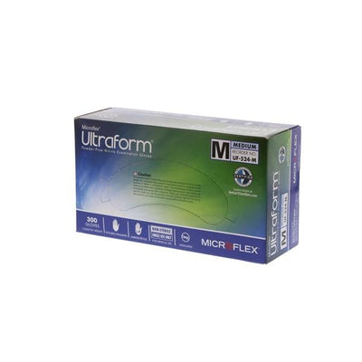 Microflex Inc Gloves Exam Ultraform Powder-Free Nitrile Latex-Free Medium Cobalt Blue 300/Bx, 10 BX/CA - UF-524-M