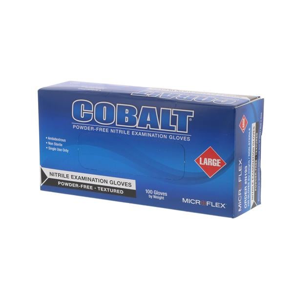 Ansell Healthcare Products LLC Gloves Exam Cobalt Powder-Free Nitrile Latex-Free 9.5 in Large Blue 100/Bx, 10 BX/CA - N193