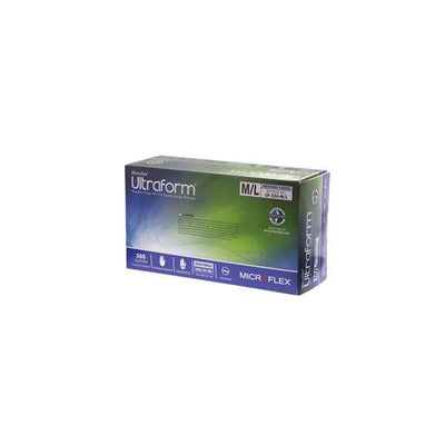 Microflex Inc Gloves Exam Ultraform Powder-Free Nitrile Latex-Free Medium / Large Blue 300/Bx, 10 BX/CA - UF-524-ML