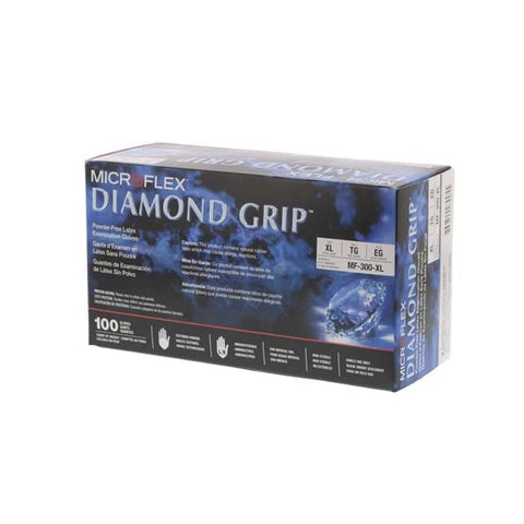 Microflex Inc Gloves Exam Diamond Grip Powder-Free Latex 9.5 in X-Large Natural 100/Bx, 10 BX/CA - MF-300-XL