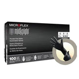 Microflex Inc Gloves Exam MidKnight Powder-Free Nitrile Latex-Free 9.5 in Medium Black 100/Bx, 10 BX/CA - MK-296-M