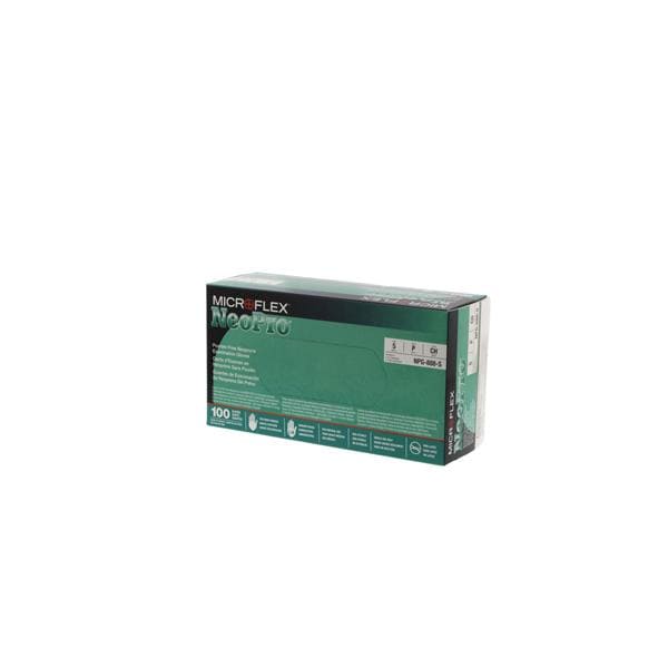 Microflex Inc Gloves Chloroprene NeoPro Latex-Free Powder-Free Small Non-Sterile Green 100/Bx, 10 BX/CA - NPG-888-S