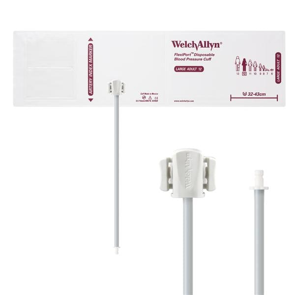 Welch Cuff Blood Pressure FlexiPort 32-43cm Lg Adlt Size 12 Arm White/Burgundy Eachch, 20 Each/CA - Allyn - VINYL-12-1HP