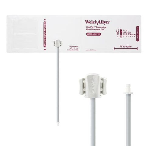 Welch Cuff Blood Pressure FlexiPort 32-43cm Lg Adlt Size 12 Arm White/Burgundy Eachch, 20 Each/CA - Allyn - VINYL-12-1HP