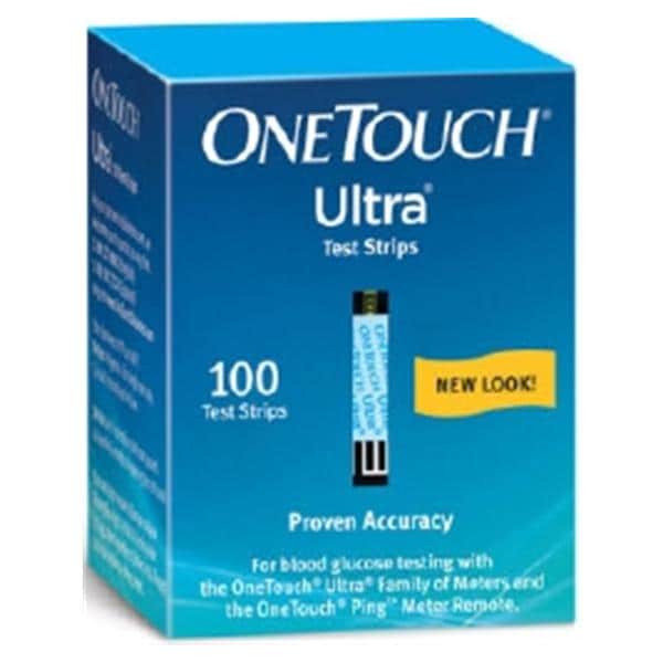 Lifescan OneTouch Ultra Blood Glucose Test Strip 100 Count 100/Bx, 24 BX/CA - 2289503