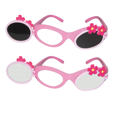 PINK BLOSSOM FLIP-UP OCCLUDER GLASSES OPAQUE