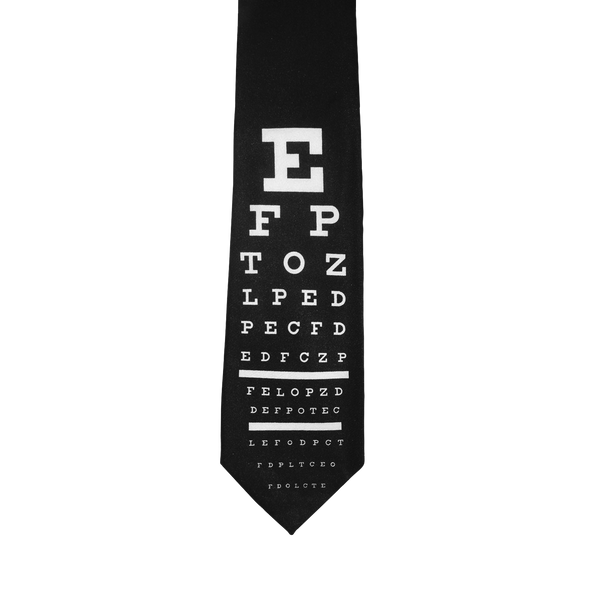 SNELLEN CHART ON BLACK NECKTIE