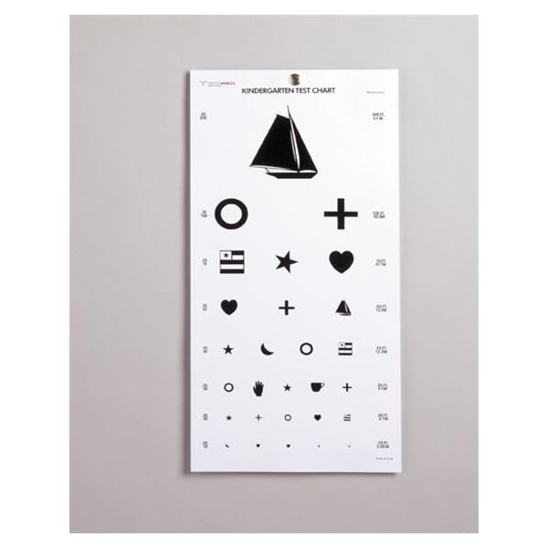 Dukal Corporation Chart Eye Tech-Med Kindergarten Test 20' Testing Distance 22x11" Each - 3052