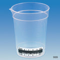 Globe Scientific Specimen Container, 6.5oz, with Attached Thermometer Strip, Pour Spout, PP, Graduated - GS-5926
