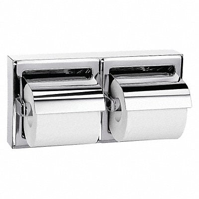 Double Post Toilet Paper Holder Bright Silver