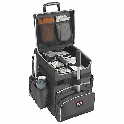 Black Housekeeping Cart 22 L x 15 W x 24-3/4 H Number of Shelves 1