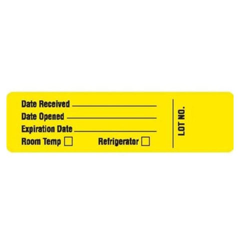 Marketlab Reagent Label Yellow 3-1/2x7/8" Date Received 1000/Pk - 8034