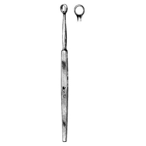 Sklar Instruments Curette Dermal Fox 5-1/2" Straight 5mm Round Tip Stainless Steel Reusable Each - 14763
