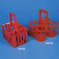 Globe Scientific Bottle Carrier, 4-Place, For Bottles Up To 110mm Wide, RED  - GS-600396