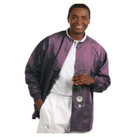 Fashion Seal Jacket Warm-Up 65% Polyester / 35% Cotton Unisex Plum Small 2 Pockets Each - 7682-S
