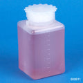 Globe Scientific Bottle with Screwcap, Wide Mouth, Square, Graduated, PE (Cap: PP), 250mL