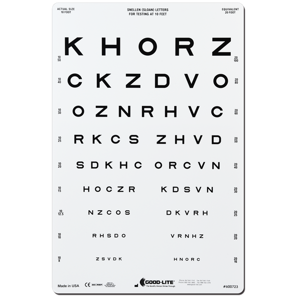 SLOAN LETTER LINEAR-SPACED DISTANCE CHART