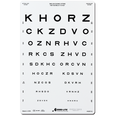 SLOAN LETTER LINEAR-SPACED DISTANCE CHART