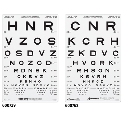 SLOAN LETTER PROPORTIONALLY SPACED DISTANCE CHARTS