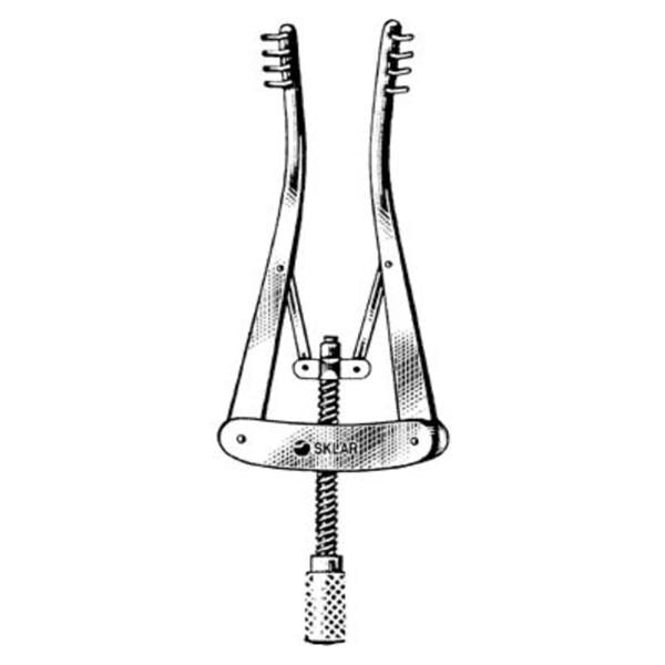 Sklar Instruments Retractor Self Retaining Alm 4" Straight Tip 4x4 Blunt Teeth Stainless Steel Each - 60-6340
