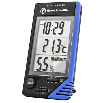 Fisher Scientific Co. Traceable Humidity/Temperature Clock ABS Plastic 0 to 50°C Each - 66624