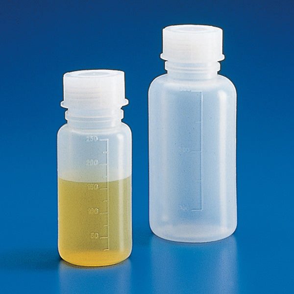 Globe Scientific Bottle with Screwcap, Wide Mouth, LDPE, Graduated