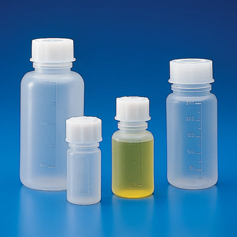 Globe Scientific Bottle with Screwcap, Wide Mouth, PP, Graduated