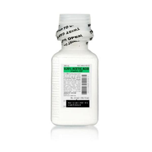 Icu Medical, Inc Acetic Acid 0.25% Irrigation Solution Aqualite 250mL Strl Bt 24/CA - 6143-22