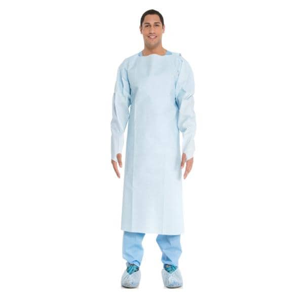O & M Halyard Gown Protective Comfort Disposable Not AAMI Rated Flm Lmnt Sz Univ Blue 100/CA - 69602