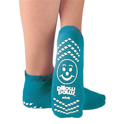 Principle Business Ent. Slippers Patient Pillow Paws Terrycloth Teal Blue X-Large 48/CA - 1096