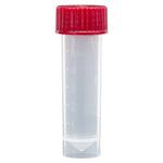 Globe Scientific Transport Tube, 5mL, with Separate White Screw Cap, PP, Conical Bottom, Self-Standing, Molded Graduations, 250 of Bag, 4 Bags of Case