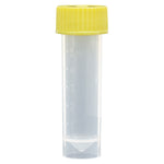 Globe Scientific Transport Tube, 5mL, with Separate White Screw Cap, PP, Conical Bottom, Self-Standing, Molded Graduations, 250 of Bag, 4 Bags of Case