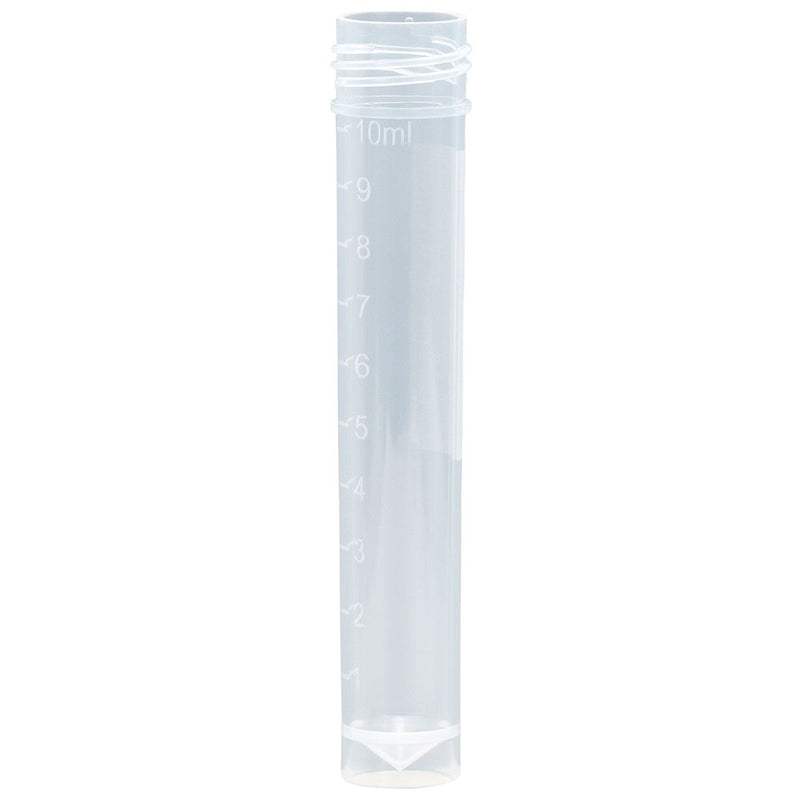 Globe Scientific Transport Tube, 10mL, No Cap, PP, Conical Bottom, Self-Standing, Molded Graduations - GS-6102-TUBE