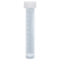 Globe Scientific Transport Tube, 10mL, with Attached White Screw Cap, STERILE, PP, Conical Bottom, Self-Standing, Molded Graduations, 25 of Bag, 20 Bags of Case - GS-6102S