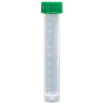 Globe Scientific Transport Tube with Separate Screw Cap, PP, Conical Bottom, Self-Standing, Molded Graduations