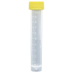 Globe Scientific Transport Tube with Separate Screw Cap, PP, Conical Bottom, Self-Standing, Molded Graduations
