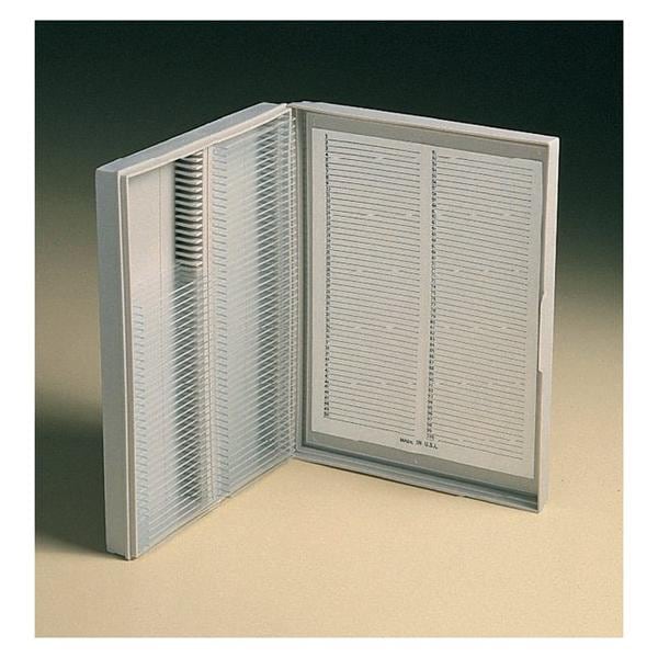 Fisher Scientific Co. Fisherbrand Economy Microscope Slide Storage Box Taupe 100 Pstn 210x169x37mm Each - 3446